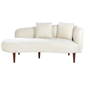Chaise longue derecho terciopelo crema
