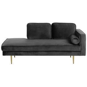 Chaise longue derecho terciopelo negro
