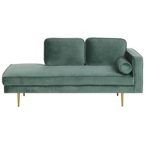 Chaise longue derecho terciopelo verde menta