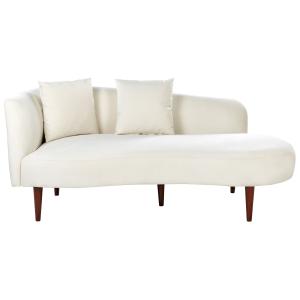 Chaise longue en poliéster aterciopelado blanco