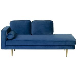 Chaise longue izquierdo terciopelo azul marino