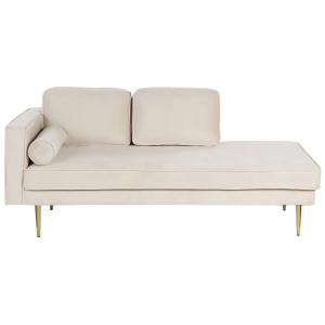 Chaise longue izquierdo terciopelo beige