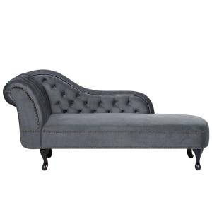 Chaise longue izquierdo terciopelo gris