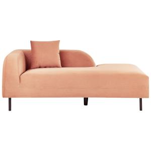 Chaise longue izquierdo terciopelo rosa melocotón