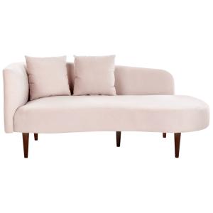 Chaise longue izquierdo terciopelo rosa pastel