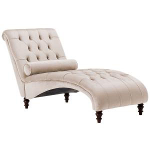 Chaise longue terciopelo beige