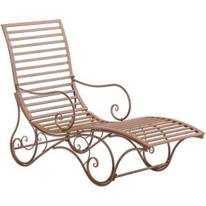 Chaise lounge de Exterior en Metal Marrón antiguo