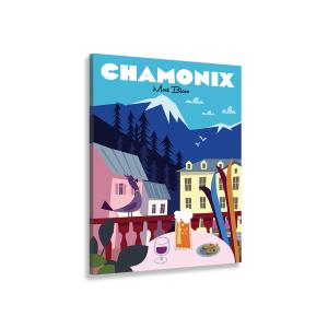 Chamonix cuadro mont blanc impresión sobre lienzo 60x90cm