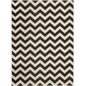 Chevron negro/neutral alfombra 160 x 230