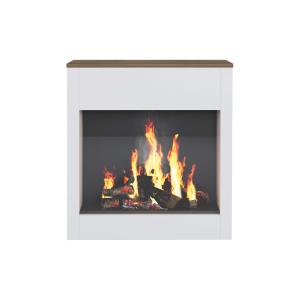 Chimenea decorativa falsa con pantalla led en aglomerado bl…