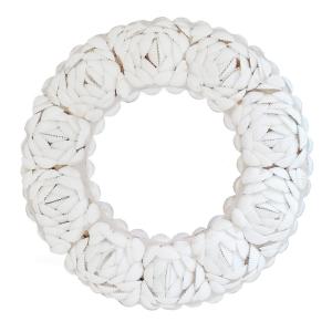 Círculo decorativo de conchas, blanco D25 cm