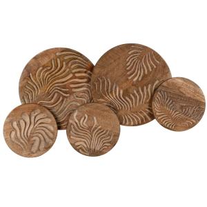 Círculos de madera de mango tallado para decorar la pared 7…