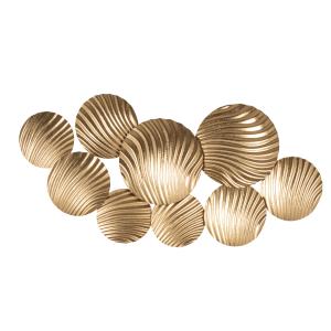 Círculos de metal dorado para decorar la pared 91x45 cm