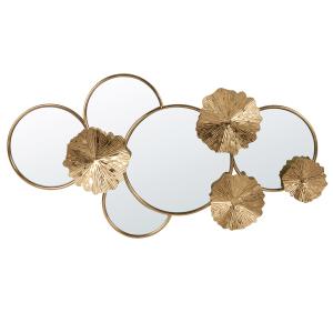 Círculos de metal dorado y espejos para decorar la pared 10…