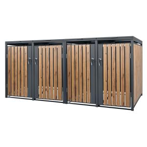 Cobertizo de exterior 4 cubos de basura 240l antracita aspe…