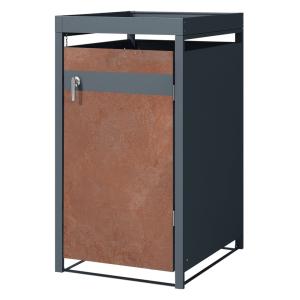 Cobertizo de exterior para 1 cubo basura 240l antracita aca…