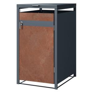 Cobertizo de exterior para 1 cubo basura 68x80x116,3cm antr…