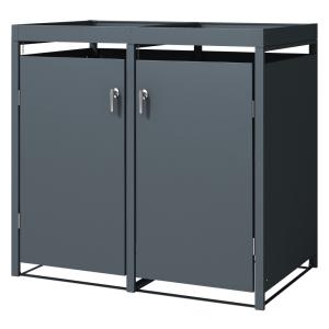 Cobertizo de exterior para 2 cubos basura 132 x 80 x 124 cm…