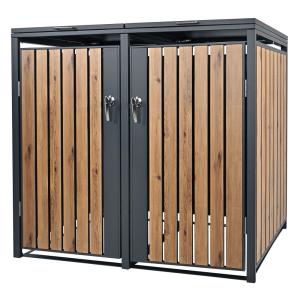 Cobertizo exterior para 2 cubos de basura 240l antracita as…