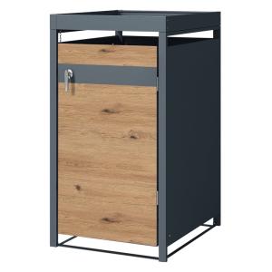 Cobertizo para 1 cubo 240l antracita aspecto roble con tech…