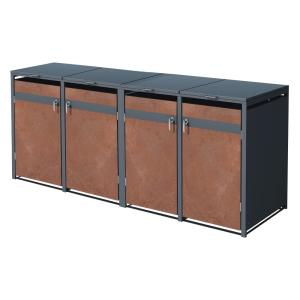 Cobertizo para 4 cubos de basura 240l antracita de acero ac…