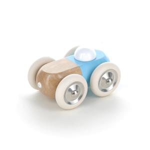 Coche de madera maciza azul