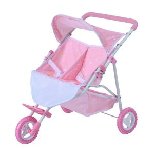 Cochecito doble jogging para muñeca,498cm, rosa
