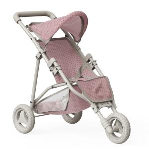 Cochecito jogging para muñeca, 54cm, rosa/gris