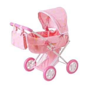 Cochecito jogging para muñeca, 68cm, rosa/blanco