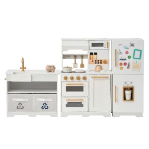 Cocina atlanta con 17 accesorios, blanca, 87cm