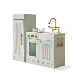 Cocina chester con nevera, verde, 80cm