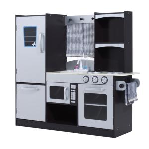 Cocina de juguete 105x31.5x95 cm plata y marrón oscuro