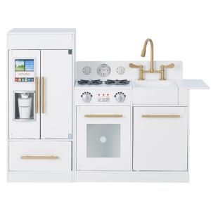 Cocina de juguete para niños, 81cm, blanco/oro