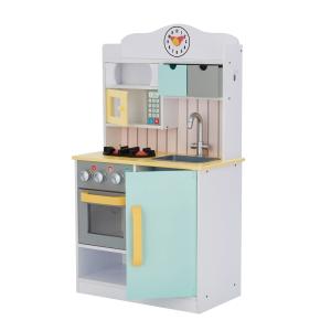 Cocina de madera para niños 90.2 cm, verde/amarillo