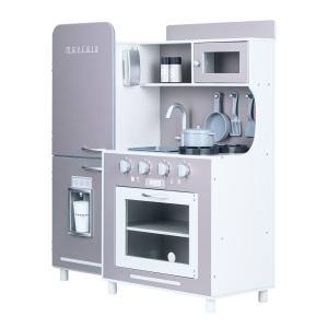 Cocina de madera para niños 92.7 cm, gris