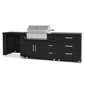 Cocina exterior de 3 módulos con barbacoa