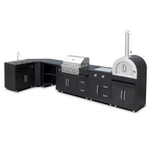 Cocina exterior de esquina 6 elementos 3 módulos de cocción…