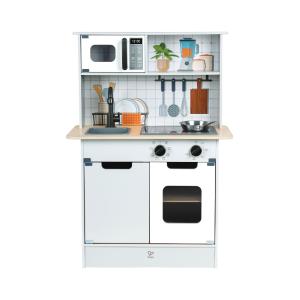 Cocina interactiva de madera para niños.