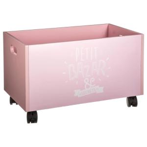 Cofre de juguetes de mdf rosa  48x28x28,5cm