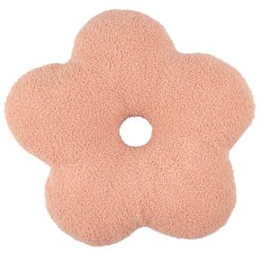 Cojín con forma de flor de tela rizada rosa