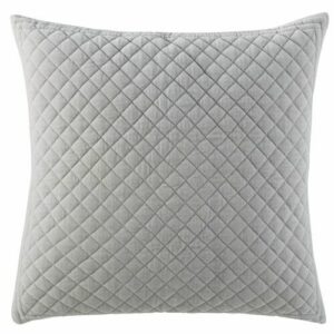 Cojín de algodón gris efecto terciopelo con motivos decorat…