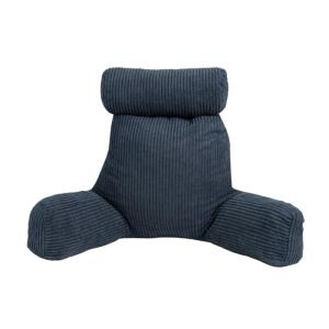 Cojín de lectura de pana desenfundable 80x50x70 cm azul osc…