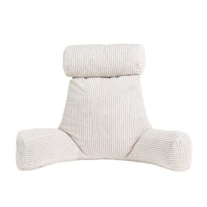 Cojín de lectura de pana desenfundable 80x50x70 cm blanco r…