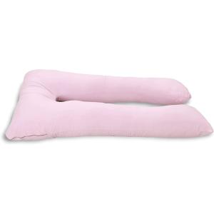 Cojín de maternidad con funda de algodón 150x80 cm rosa