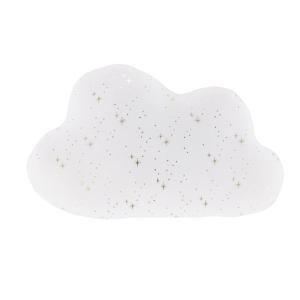 Cojín de nube de algodón ecológico blanco con estrellas dor…