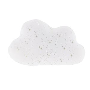 Cojín de nube de algodón ecológico blanco con estrellas dor…