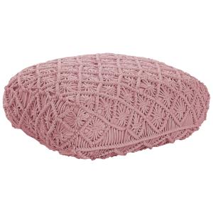 Cojín de suelo algodón 50 cm 50 cm macramé rosa