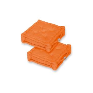 Cojín de suelo juego de 2 - 50x50 cm naranja