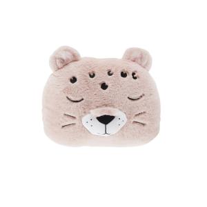 Cojín infantil de leopardo rosa, blanco y negro