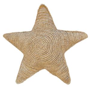 Cojín infantil de rafia natural con forma de estrella 60cm